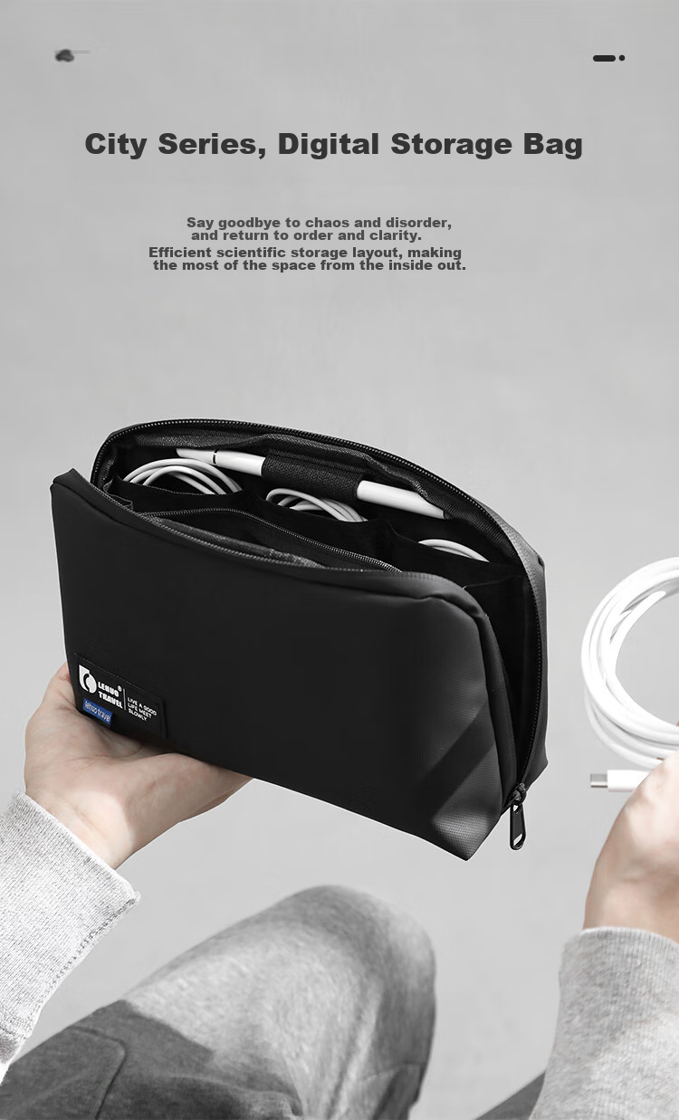 Right Away Digital Storage Pouch, Mouse Charger, Computer Power Supply Cable, Travel Portable Electronic Device And Phone Accessory Bag 6