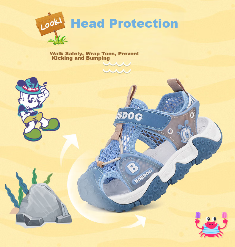 BOBDOG Kids Baby Beach Shoes Summer Boys Closed-Toe Sandals 105322075 Light Pink/Light Gray Size 26 4