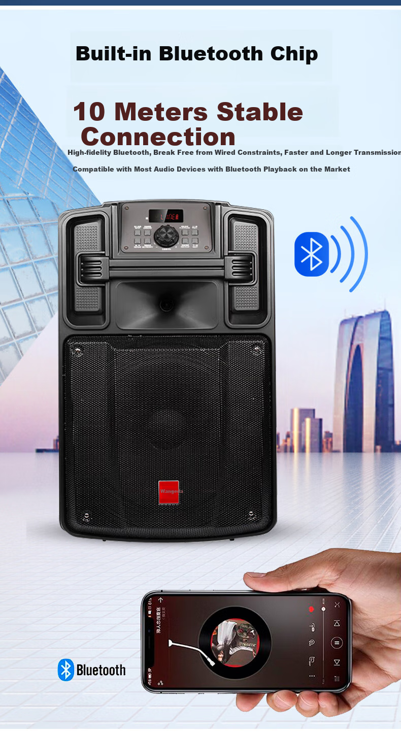 Malata M+9295 Outdoor Acoustic Guitar Folk Acoustic Instrument Amplifier Square Dance Performance Speaker Wireless Bluetooth Home Trolley Speaker 10-Inch OTG Lossless Live Streaming 5