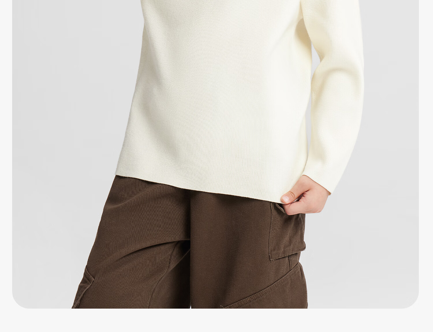 Zuo Xi Boys' Base Layer Sweater Big Kids Autumn Winter 2025 New Children's Half Turtleneck Knitwear Boys Gray 150cm 7