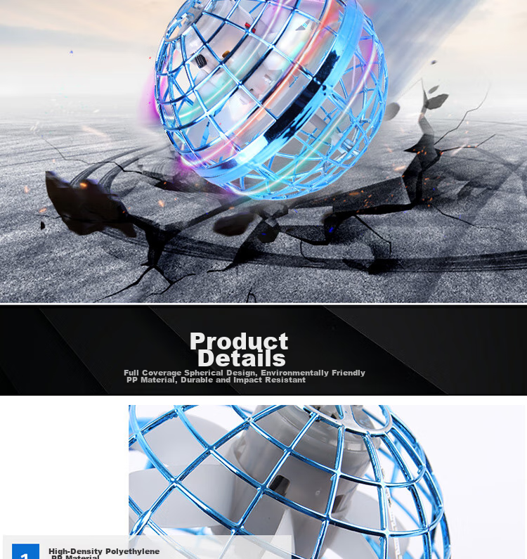 TaTanice Sensor Flying Ball, Gyroscope Flight Device Toy, High-Tech UFO Hovering Ball, Birthday Gift for Boys And Girls 6