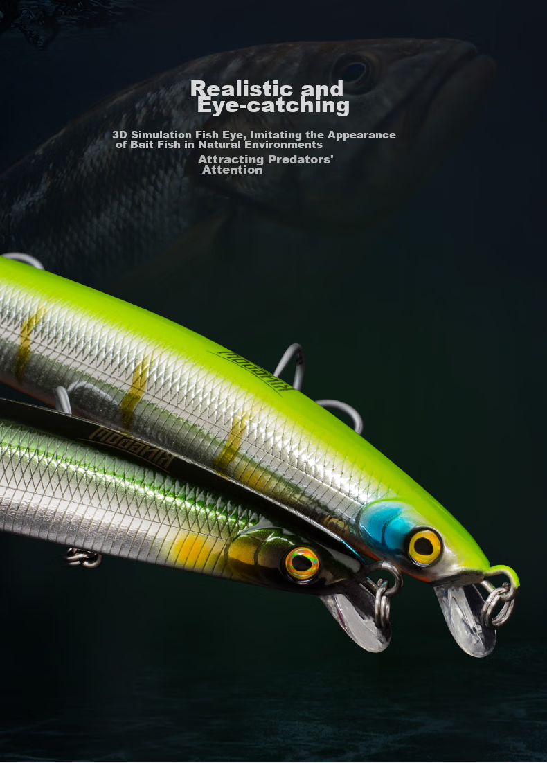 Guowangliya Floating Water Rice Minnow Bionic Fishing Bait, Long-Casting, for Freshwater And Saltwater, Suitable for Largemouth Bass And Snakehead Fish, Artificial Bait, 19 Grams/LN62 Color 5