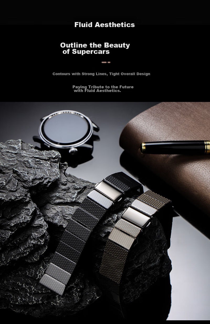 MSSM Carbon Fiber Watch Strap for Huawei Watch 5/4/GT6/GT6pro/5/4pro/3/Honor Watch, Ultra-Light Business Wristband - 22MM [Coffee Color] 2