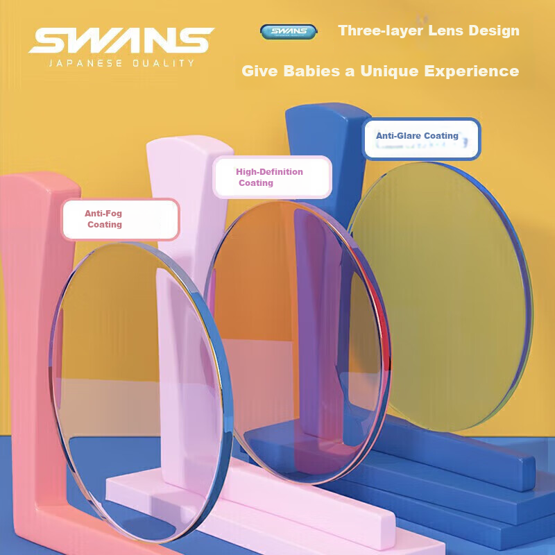 Детские очки для плавания SWANS SW29, импорт из Японии, водонепроницаемые, противотуманные, с высокой четкостью, для мальчиков и девочек, профессиональные, черные с красным