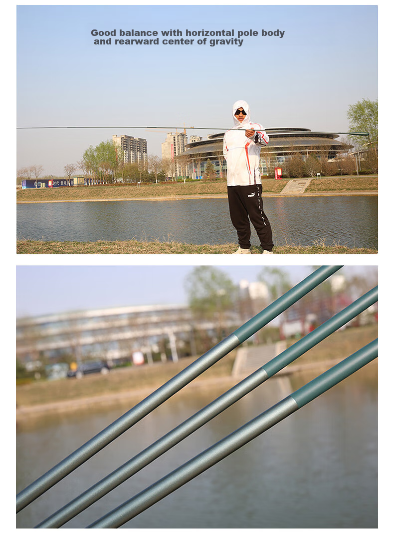Xionghuo Stream Fishing Rod, Black Pit Carbon Crucian Carp Rod, 3.9 Meters, Ultra-Light And Slim, for Wild Fishing, Hand Rod, Micro Fishing Rod, Small Fish Rod 15