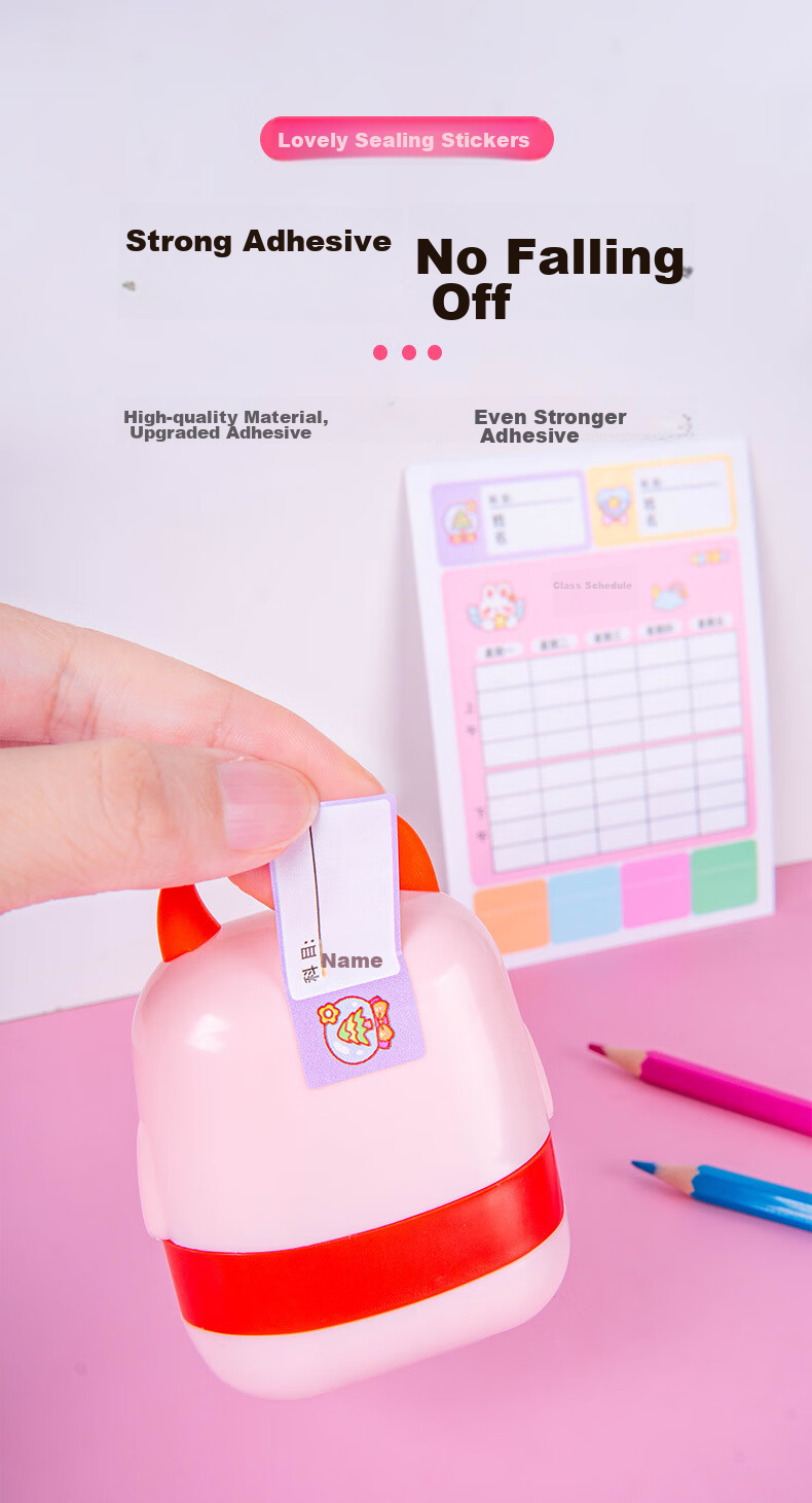 BOJIAO Elementary School Student Self-Adhesive Course Planner for Grades 1-3, Study Schedule Cards, Classroom Subject Arrangement Cards, Children's Curriculum Cards, Learning Self-Discipline Table, Pink, 10 Pieces, Portable 6