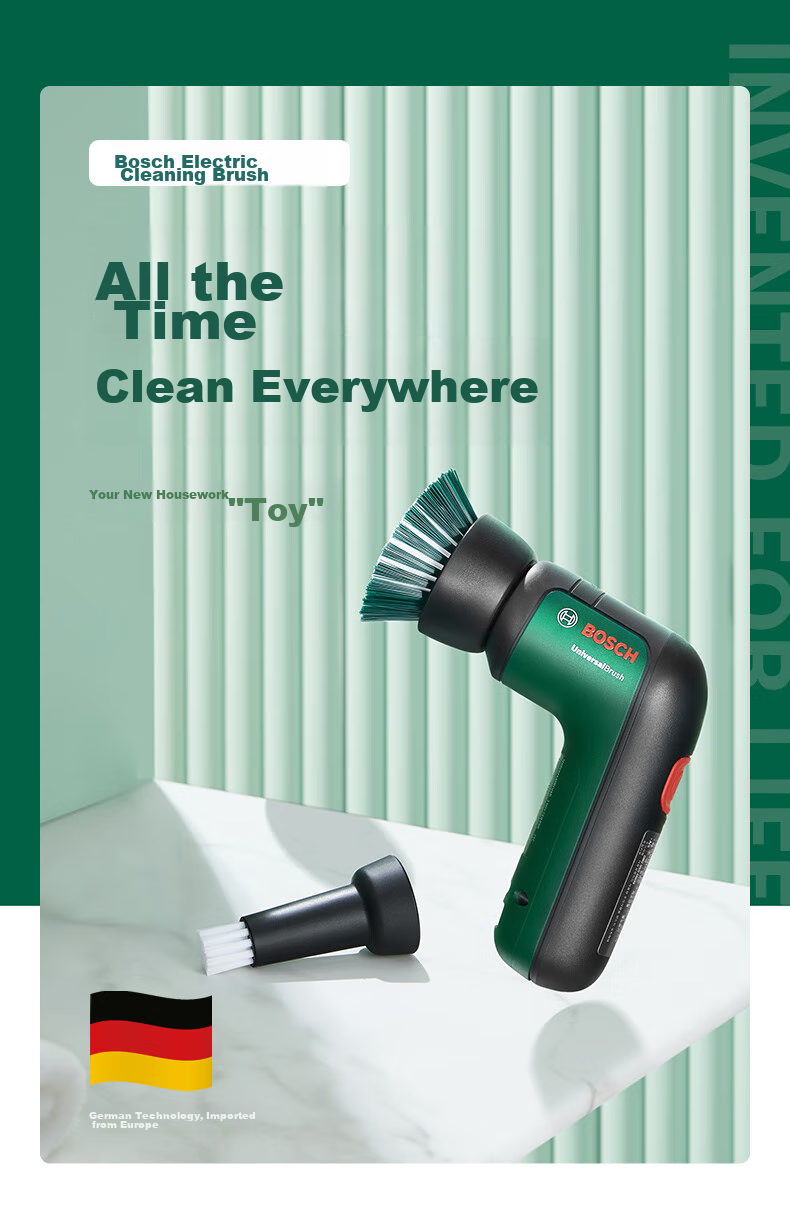 Bosch Electric Cleaning Brush, Dual-Use for Car And Home, Multifunctional, Powerful Wireless Handheld, for Kitchen, Bathroom Tiles, Toilet Cleaning Tool 7