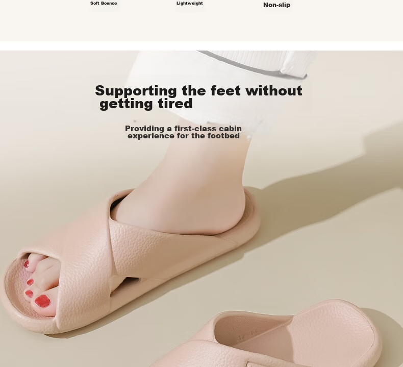 Huameijianbu Cross Mocha Slippers, Couples Bathroom Indoor And Outdoor Thick Soft Sole Non-Slip Sandals HM600, Taro Purple, Size 39-40 8