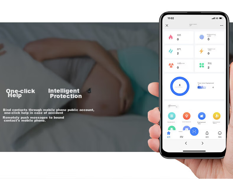 LFang Elderly Alarm Button, Bedside Fall Prevention Emergency Call Remote Button, No Alarm Sound, Emergency Call Device 3