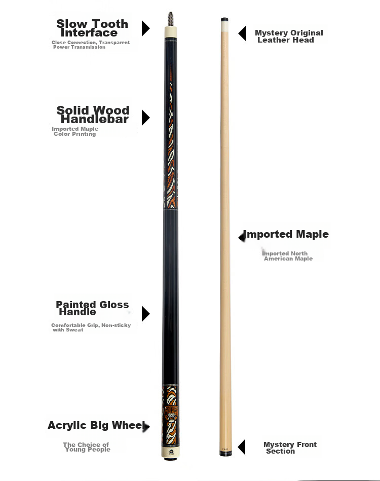 Aomi Fuhutai Pool Cue, Chinese Black 8 American Nine-Ball Cue, Big Head Ball Cue, Eight-Ball Black Eight Cue, 16 Points Table Tennis Cue, 12.75 2