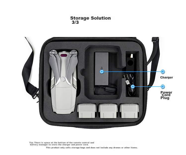 MAXCAM Suitable for DJI Mavic 2 Pro Professional Zoom Version Storage Bag, Portable Case Accessory, Hard Shell Bag, Single Shoulder Handheld, Splash-Proof And Drop-Resistant 4