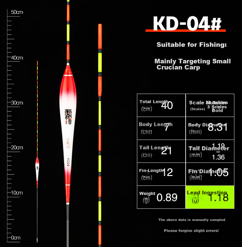 Xiaofengxian KD08 Crucian Carp Mixed Breeding Kuoluze Fish Float, Thickened Eye-Catching Nano Buoy, Highly Sensitive Fishing Marker, Fish Float Fishing Tackle 11