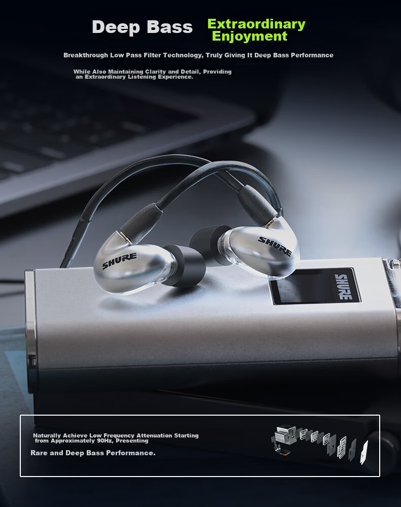 SHURE SE846 Second Generation Clear Edition Noise-Cancelling Wired Headphones with Four Single-Unit Dynamic Drivers, Flagship High-Fidelity HIFI Music, Adjustable Transparency, Transparent Color 3