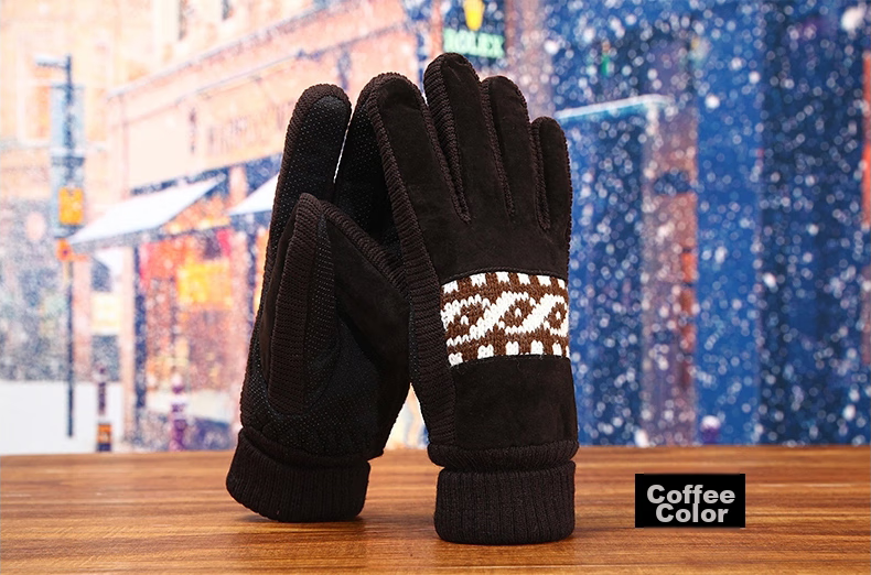 BWNK Winter Warm Gloves with Fleece Lining And Thickening, Student Outdoor Cycling Gloves, Men's Cold And Windproof Gloves 10
