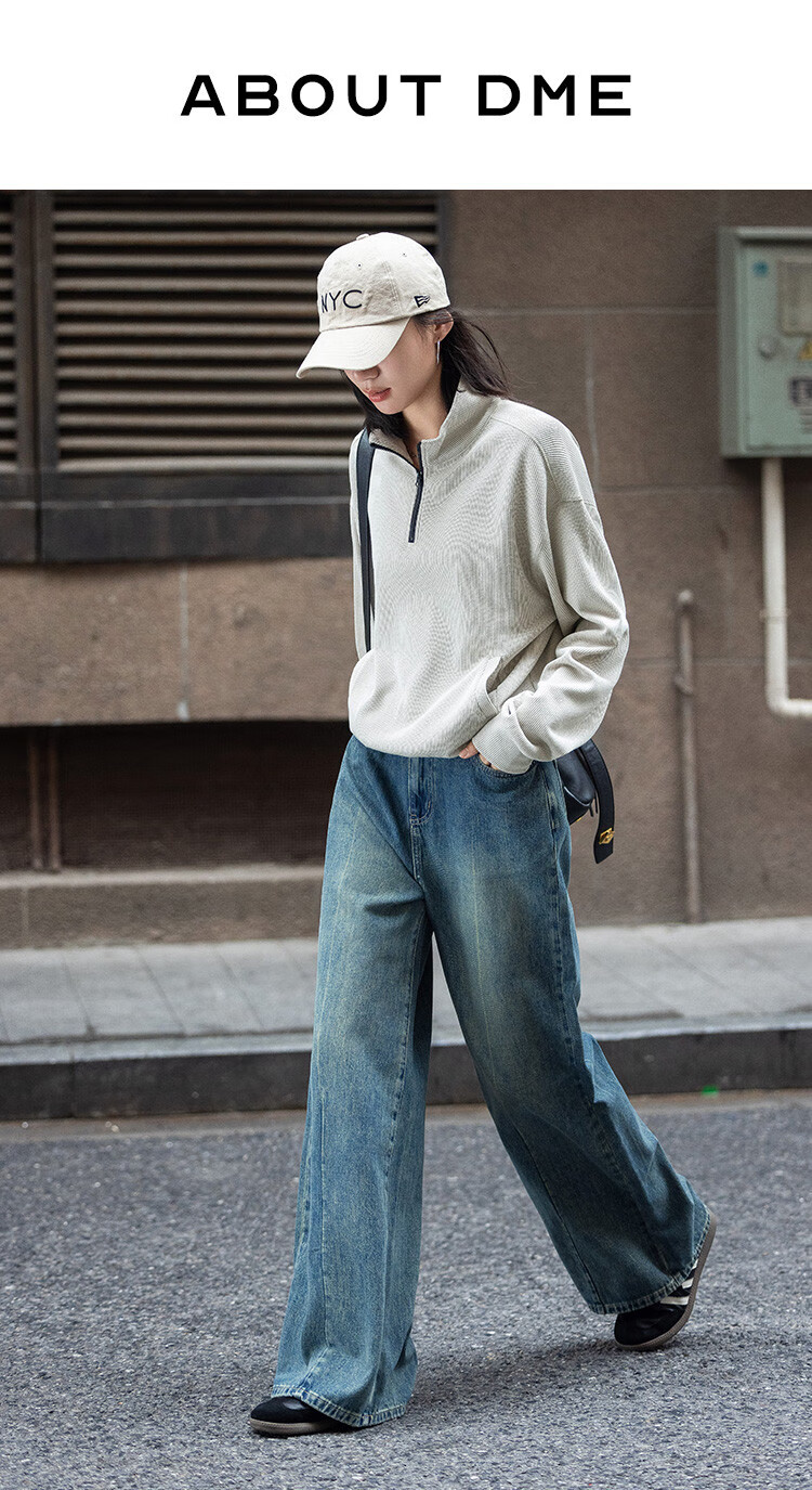 Dme [Relaxed Fit Pullover Sweatshirt] Autumn Light Bean Green Stylish Stand Collar Zipper Half Placket Simple Sweatshirt 1