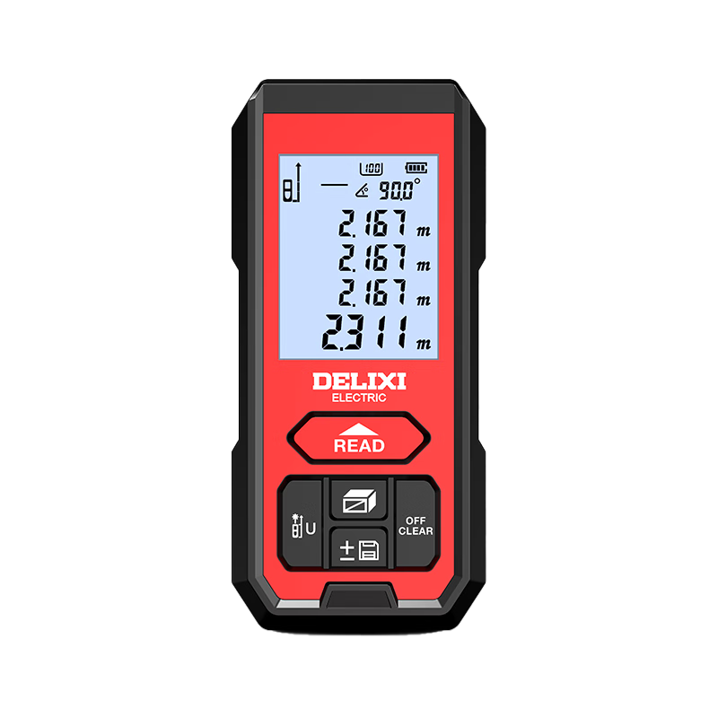DELIXI ELECTRIC Infrared Laser Distance Meter Handheld High-Precision Electronic Ruler Millimeter Measurement Device with Lithium Battery and Voice Function 70m
