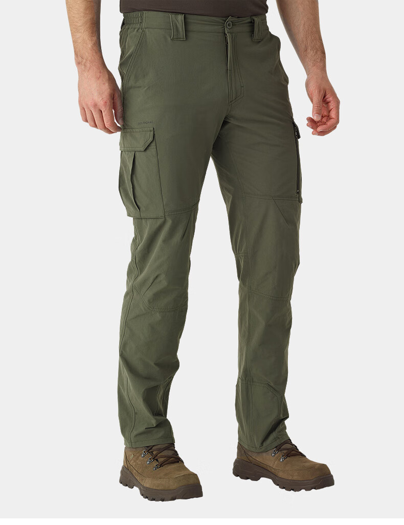DECATHLON Elastic Quick-Dry Pants for Men, Outdoor Hiking Trousers, Climbing Pants, Sports Long Pants, Gray-Green Color, Size S-2747127 10