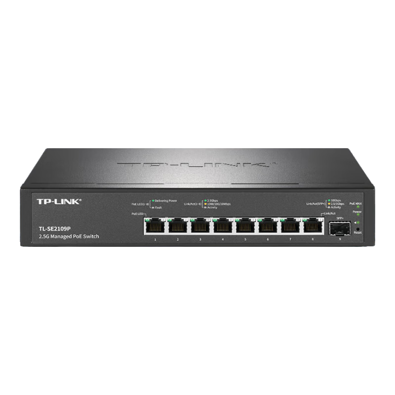 TP-LINK 10G Optical + 8-Port 2.5G PoE Switch Enterprise Office Home Campus Dormitory Network Splitter TL-SE2109P