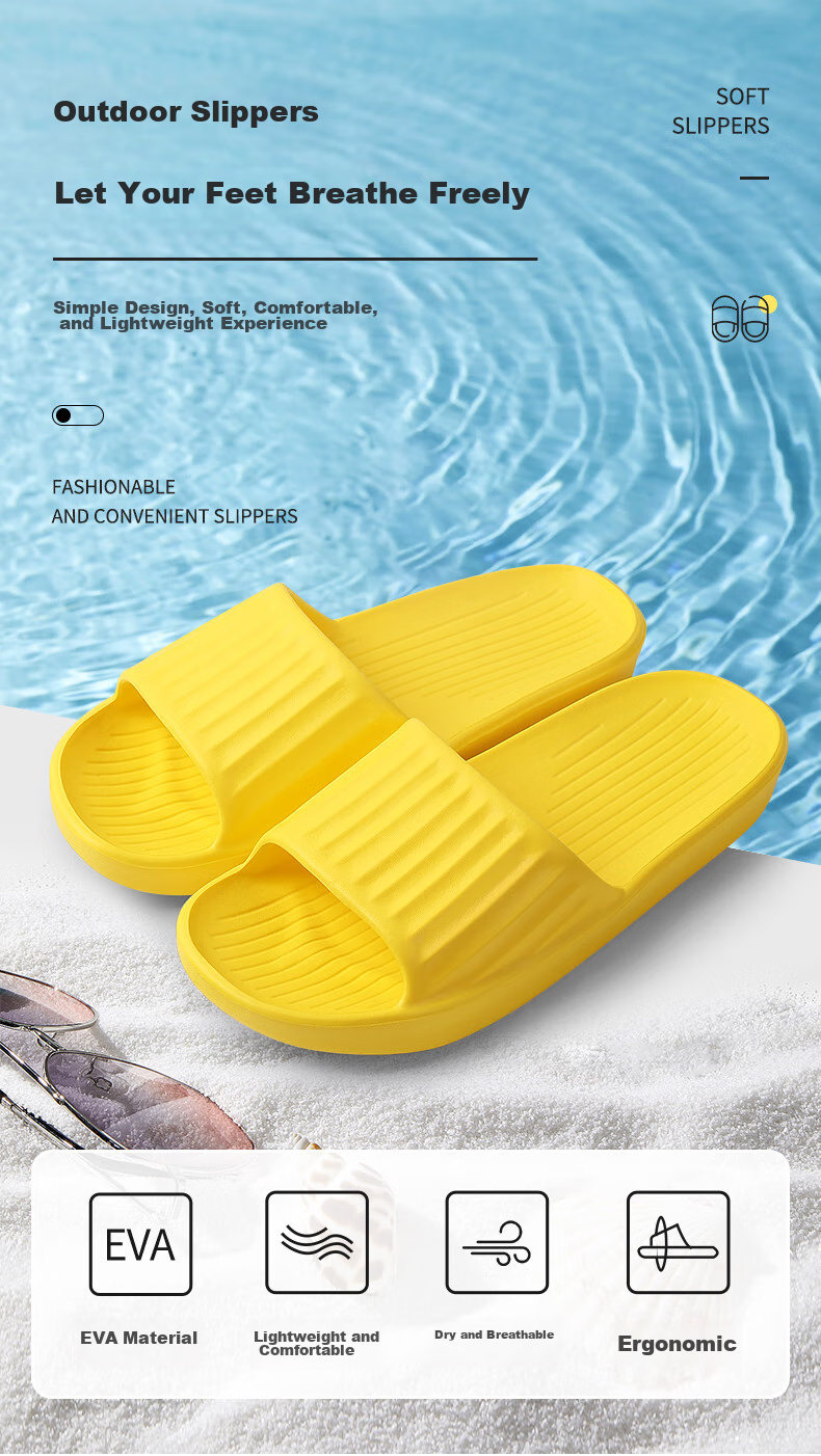 Grace Foldable Travel Slippers, Portable Outdoor Swimming Flip-Flops, Green, Size L 1