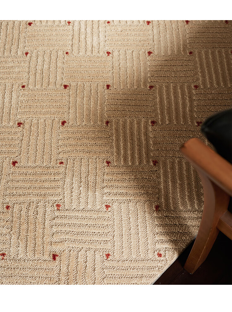 Keecy French Vintage Rug, Living Room Retro Luxury New Style Bedroom Cream-Colored High-End Home Bedroom Carpet 18