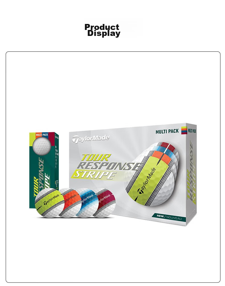 Taylormade Golf Three-Layer Balls, Long-Range, 2025 New Tour Response Blue Tire Balls, 12 Pieces 7