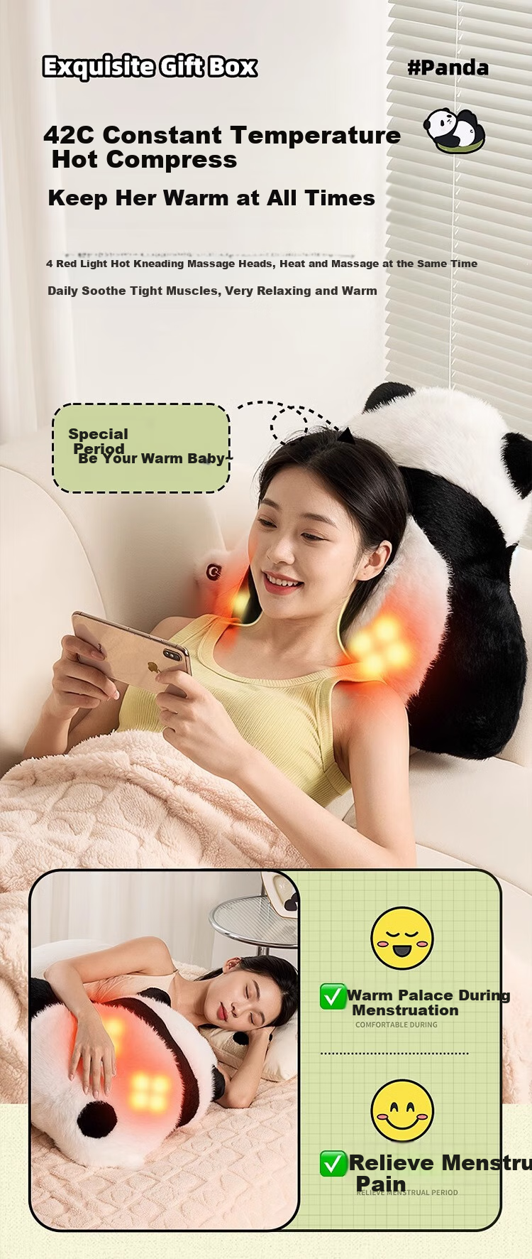 Wanhuo Children's Day Gift Graduation Gift for Teacher and Bestie Birthday Gift for Girls Unique High-End Practical Massage Pillow 13
