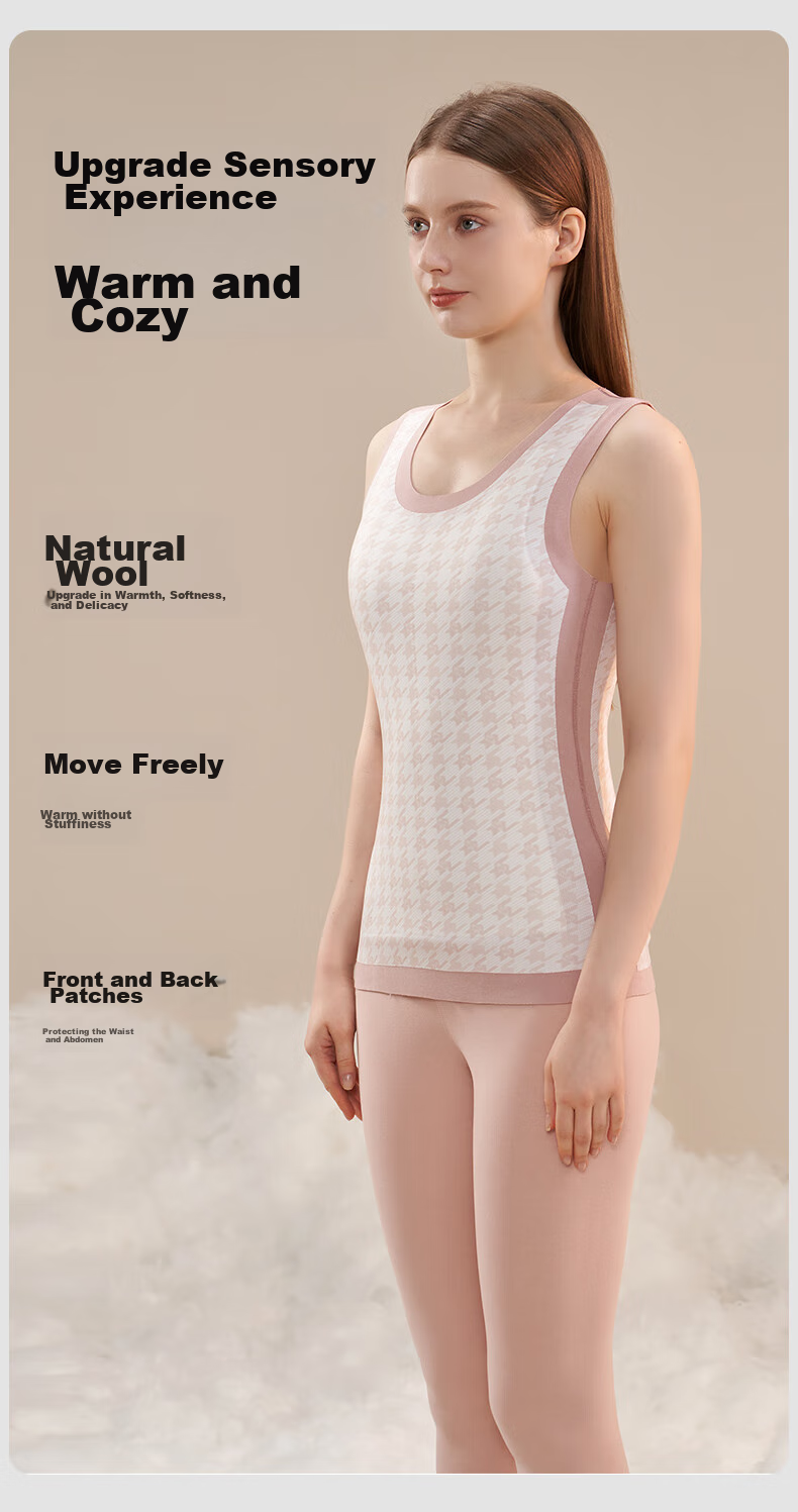 YUZHAOLIN Women's Thermal Vest with Fleece Lining, Thickened Wool Patch, Inner Wear, Winter Cold-Proof Undershirt, Base Layer 6