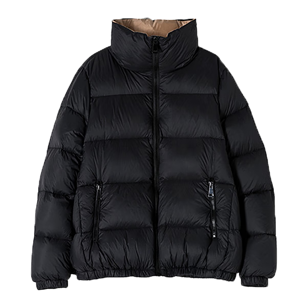 Dme [90% Down Thickened Fluffy Puffer Jacket] New Winter Style Stand Collar Cocoon-Shaped Petite Short Black down Coat for Wome