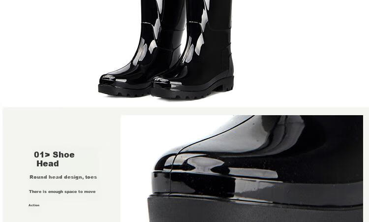 Warrior Men's Ultra-High Rain Boots Adult Waterproof Rubber Overshoes HXL199-B Ultra-High 41 7