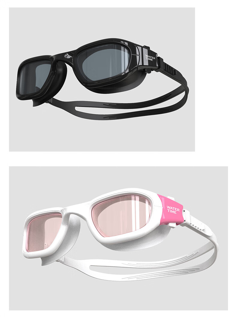WATERTIME / Shuichuan Anti-Fog Swimming Goggles, High Definition Large Frame Swim Cap, Non-Binding for Men And Women, Swimming Glasses And Swim Cap Set 13