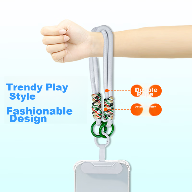 ESCASE Phone Lanyard Woven Wrist Strap Anti-Theft Handheld Strap Anti-Loss Pad Anti-Drop Outdoor Phone Case Suitable for Huawei Mate80 Apple IPhone17 MO70 Milkshake Pink 4