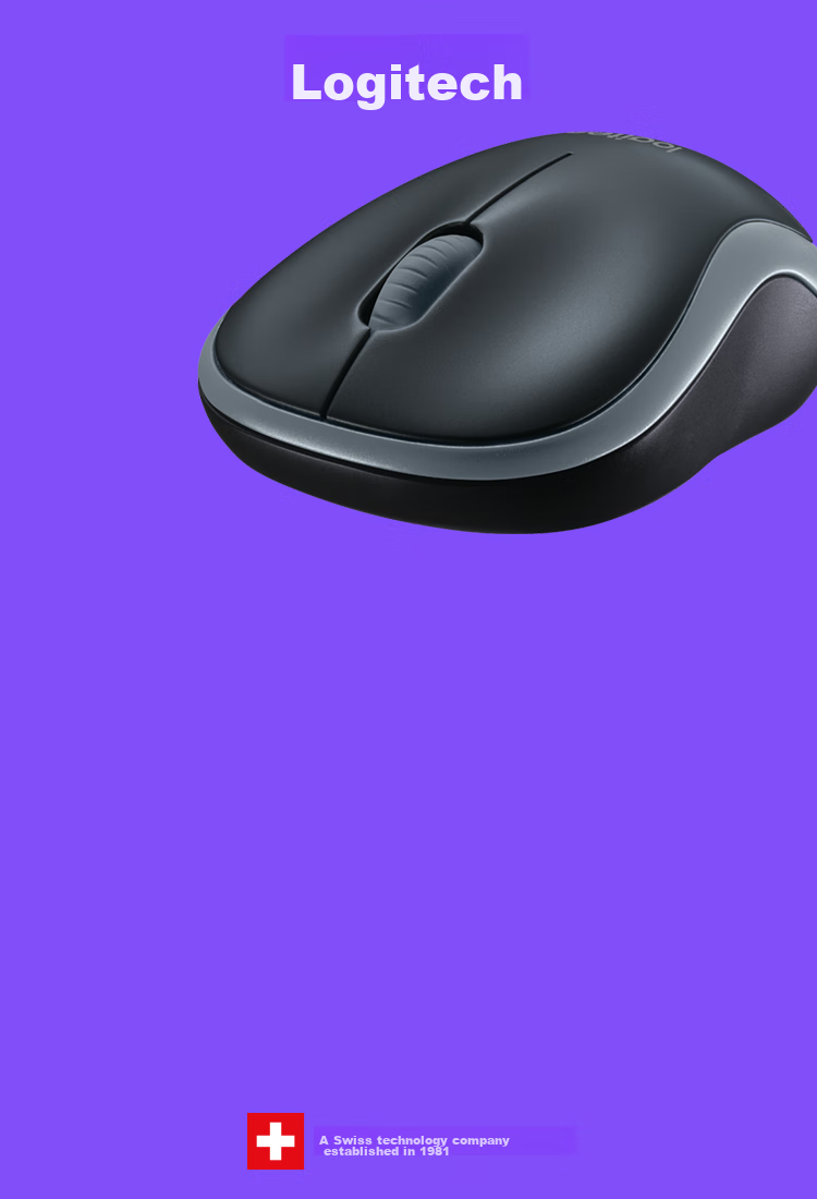 Logitech M187P (Same As M186 And M185) Wireless Mouse Office Mouse Laptop Mouse Home Use with 2.4G Receiver Plug-And Black 2