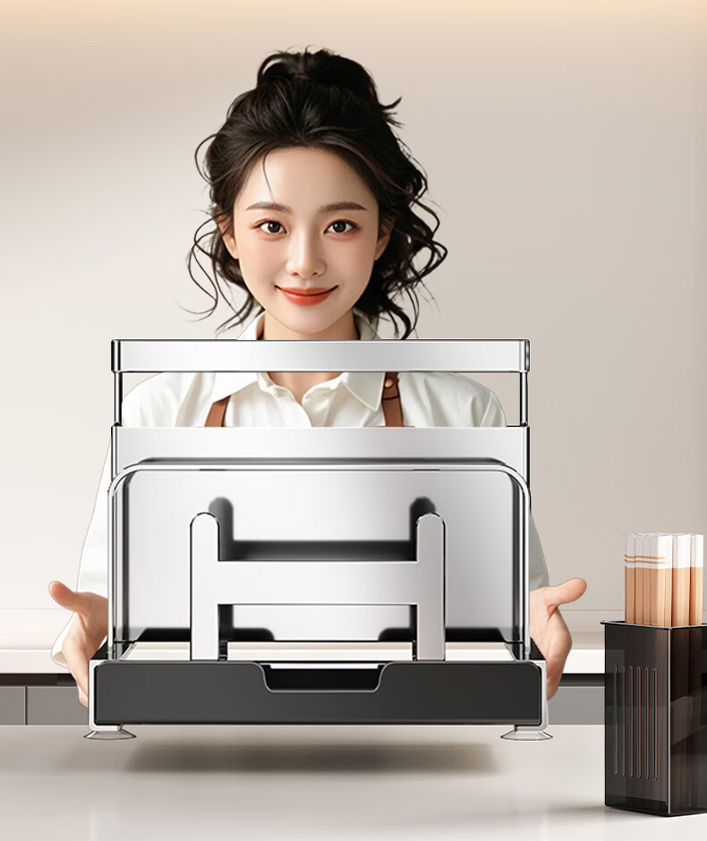 Meichu Kitchen Story 304 Stainless Steel Kitchen Storage Rack Knife Holder Knife Storage Rack Vegetable Knife Rack Knife and Spatula Storage Rack Chopsticks Holder Cutting Board Rack 23