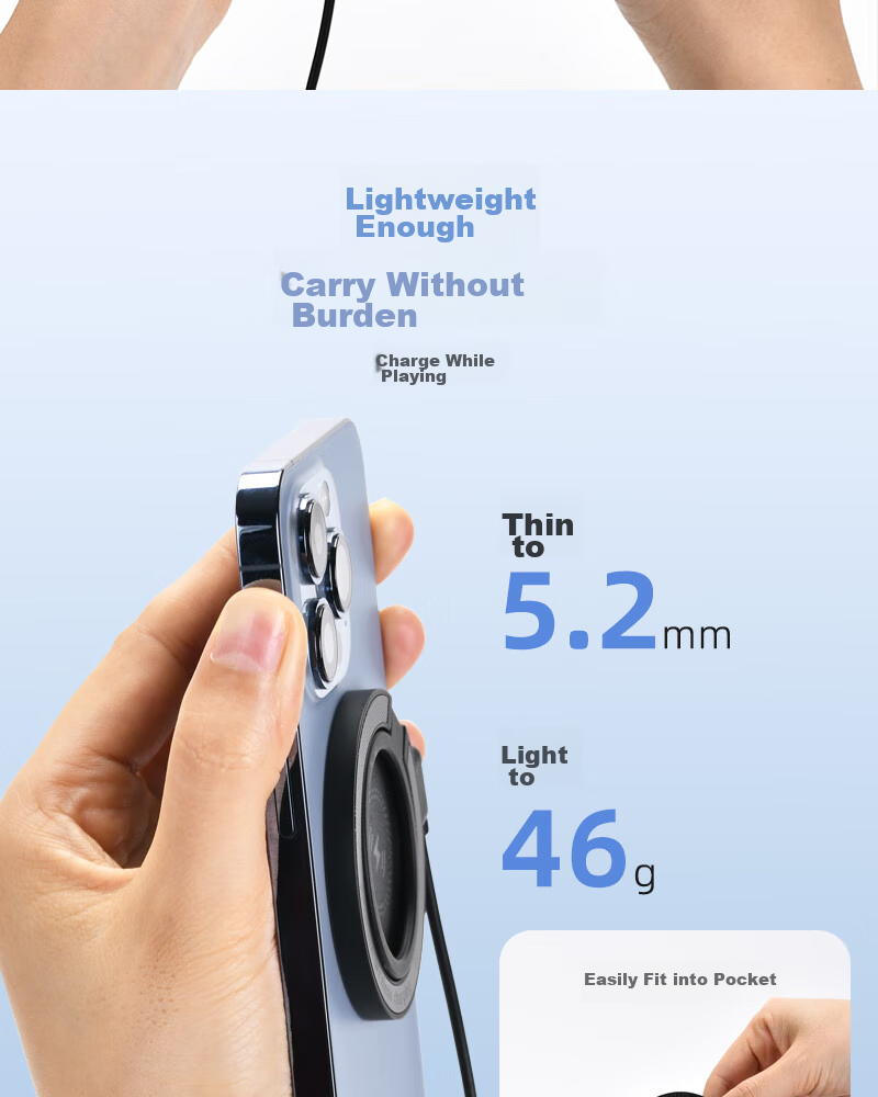 ESCASE MagSafe Magnetic Wireless Charging Stand for IPhone, Two-In Fast Charging Transparent Punk Case for IPhone 15/14/13/12 Pro Max with EarPods, Black 10