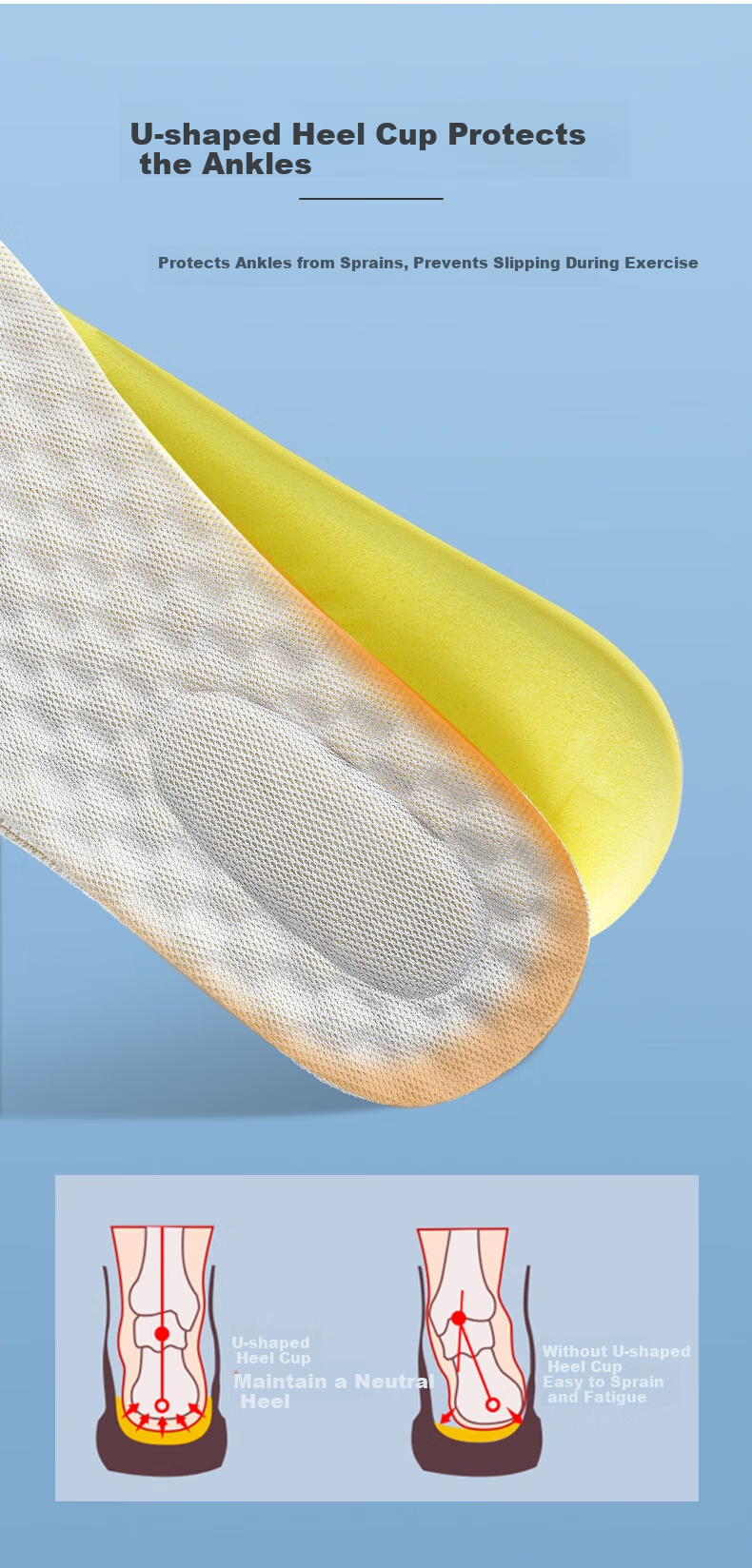 FOOTOPPO Squishy Insoles for Men, Shock-Absorbing Soft Cushioning Running Insoles for Women, Thick Ultra-Soft Military Training Soft Sole Insoles 4
