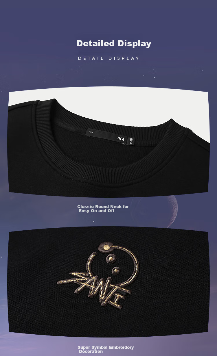 HLA Sweatshirt for Men, New Autumn Style, Three-Body · Super Symbol Series, Embroidered Long-Sleeve for Me 8