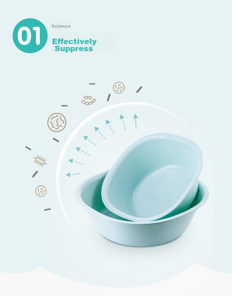 CHAHUA Plastic Basin, 26.5cm, 1 Piece, Small Size, Antibacterial Face Washing Basin, Baby Newborn Diaper Changing And Foot Washing Basi 2