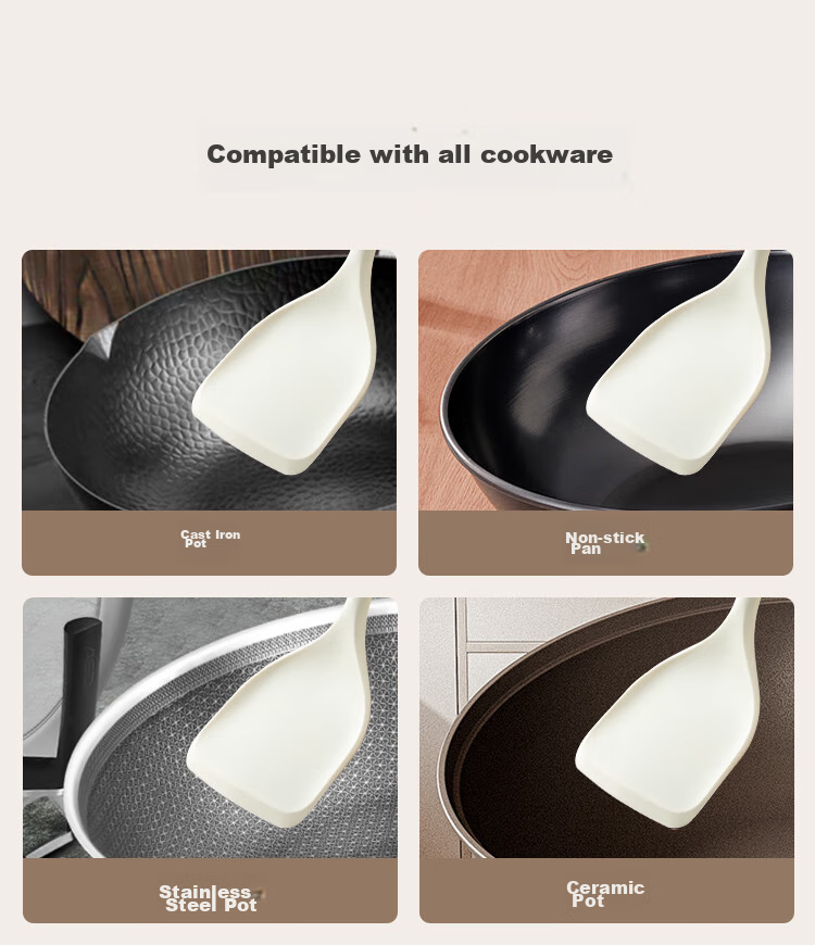 JD Original Spatula, Ladle, And Soup Spoon Set for Non-Stick Pans with Beech Wood Handles [Antibacterial Silicone] Three-Piece Spatula Set 9