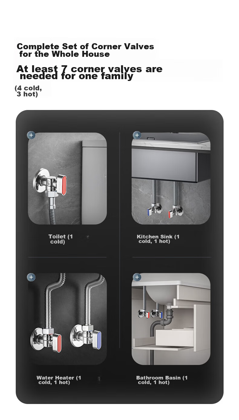 ARROW Copper Angle Valve, Spherical Valve Core, Full-Open High-Flow Ball Valve, Gas Water Heater, Wall-Mounted Boiler, V-Shaped Valve AE5280CP-C 2