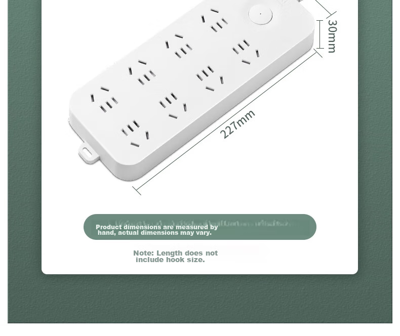 Deli Ya Bai Series National Standard Safe Power Strip/Extension Cord/Surge Protector with Individual Switches, Protective Cover, 6 Outlets, 1.8 Meters, 33943(1.8) 29