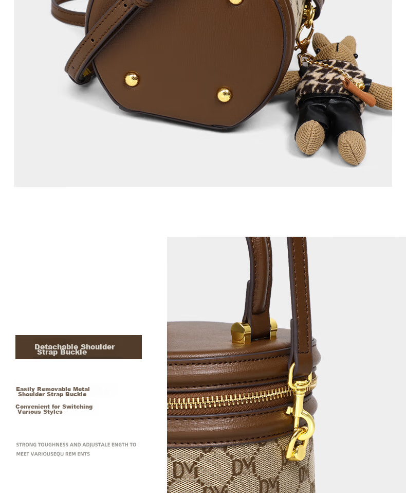 Aiqinghai Handbag, Women's Bucket Bag, Crossbody Shoulder Cylindrical Phone Bag, Niche Birthday Mother's Day Gift, Practical Present for Mom 13