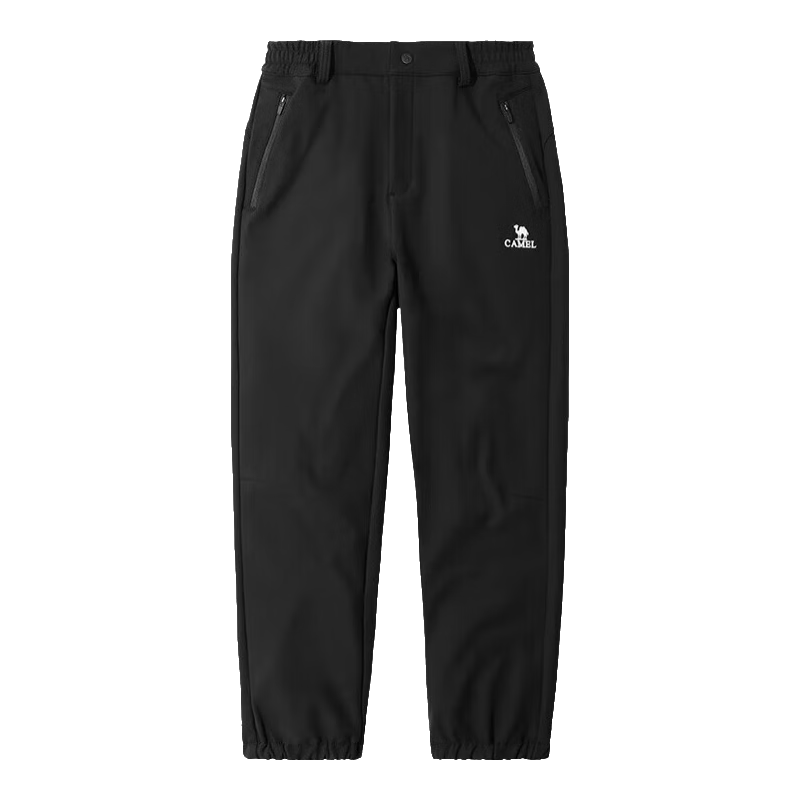 CAMEL Women's Outdoor Softshell Pants Unisex Spring Autumn Windproof Water-Repellent Fleece-Lined Thickened Warm Tactical Cargo Pants Trend