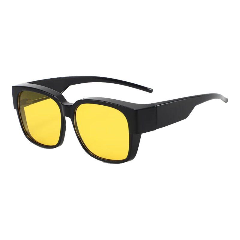 LOVECRAFT Myopia-Specific Sunglasses Clip-Ons for Driving, Polarized Clip-Ons for Black Frames - Night Vision Lenses, Sunglasses with UV Protectio