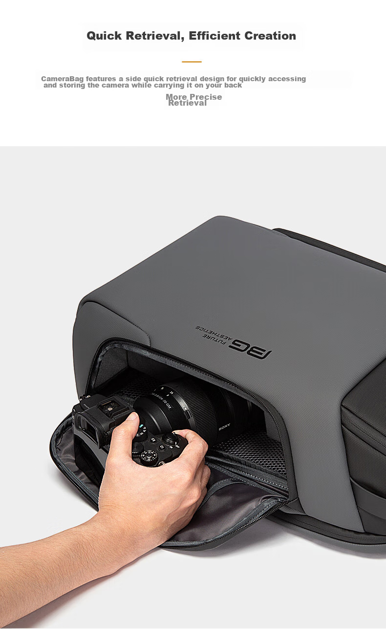 Bange Professional Photography Camera Bag, Drone Disassembly Multifunctional DSLR Mirrorless Camera Backpack, Digital Storage Backpack, Gray 9