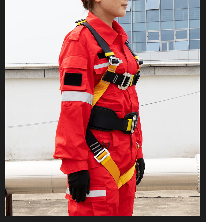 SHANDUAO Five-Point Full-Body Safety Harness for High-Altitude Work Air Conditioning Installation National Standard Safety Rope AD9091 Single Large Hook with 1.8m Shock Absorber Pack 19