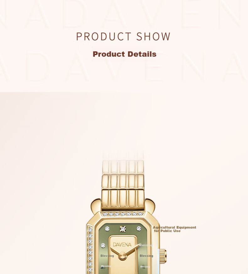 Davena Small Gold Brick Watch for Women, Small Dial Luxury Niche Birthday Gift for Girlfriend, Gold with Green Face 9