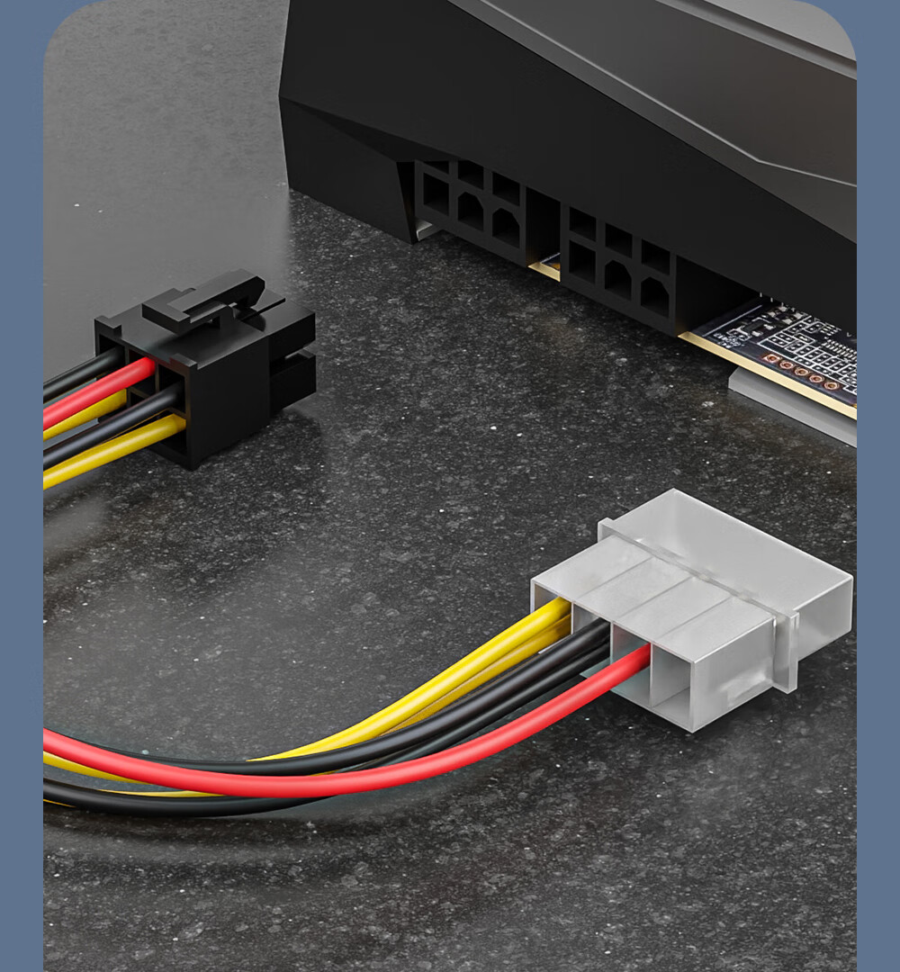 BURLEFRAN Graphics Card Power Cable, Desktop Computer Case Large 4-Pin to 6-Pin Power Supply Adapter Cable, D-Type 4-Pin to 6-Pin Reverse Power Connection Cable 4