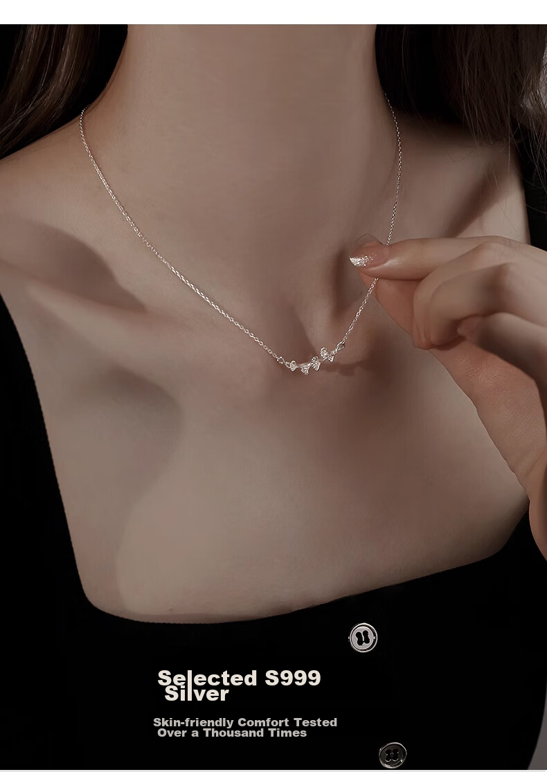 Dijing 999 Sterling Silver Necklace for Women, 2026 New Style, Luxurious High-End Pendant, Ginkgo Leaf Collarbone Chain, Birthday Gift 4