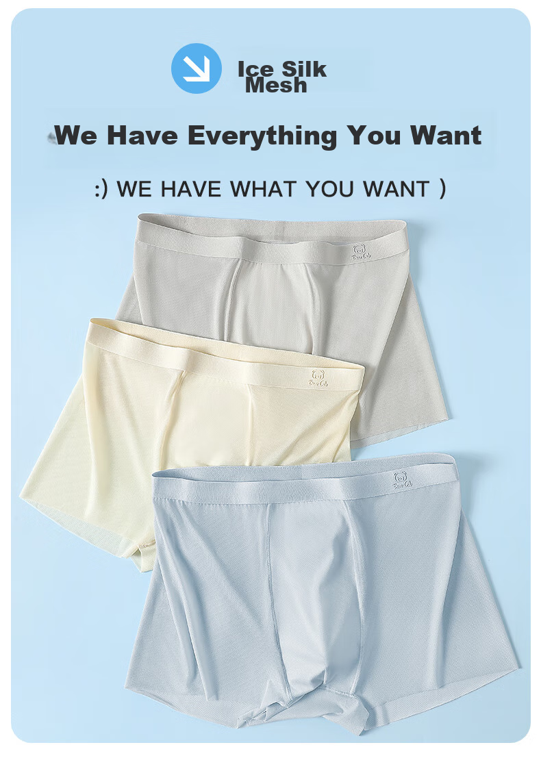 LangSha Boys' Underwear, Silk Mesh Breathable Seamless Boxer Briefs, Summer Thin Antibacterial Boxer Shorts, Size 170 3