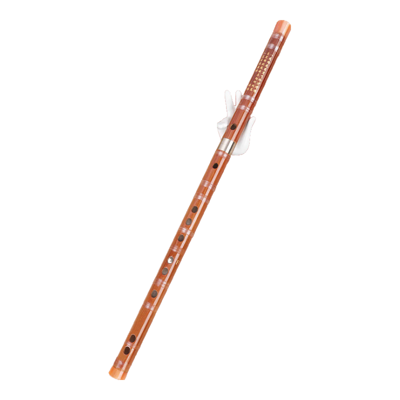 Minsine Bitter Bamboo Refined Dizi Bamboo Flute in F Key with Single White Copper Insert, Professional Performance Horizontal Flute Traditional Wind Instrument D45